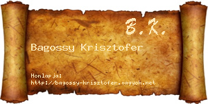 Bagossy Krisztofer névjegykártya